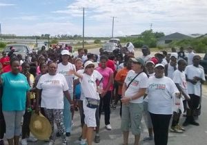 Mrs. Jill Beckingham with Footsteps4Good supporters and participants. Photo courtesy Turks & Caicos Weekly News
